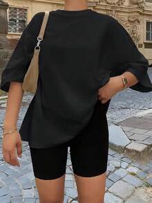 beja] Adorable Camiseta Casual de Mujer con Gráfico de Abeja, Cuello Redondo y Manga Corta Transpirable para Primavera-Verano, Perfecta para Atuendos Informales, Fiestas y el Uso Diario WPNY - Negro - Ver 5