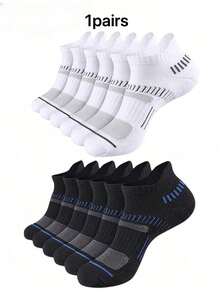 12 paires de chaussettes courtes pour hommes, printemps/été, rembourrées à la cheville, évacuation de l'humidité, ultra douces, respirantes, minimalistes, polyvalentes, mode sport, chaussettes courtes pour couple 1/3/5/6 paires - Noir et Blanc - Voir 31