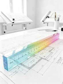 Regla y Cubo 2 en 1 de Colores, Herramienta de Dibujo Geométrico, Juego de Papelería para el Aprendizaje de Matemáticas, Suministros de Dibujo y Medición, Ayuda de Enseñanza de Matemáticas, Sólido Geométrico de Plástico Multifuncional - Multicolor - Ver 2