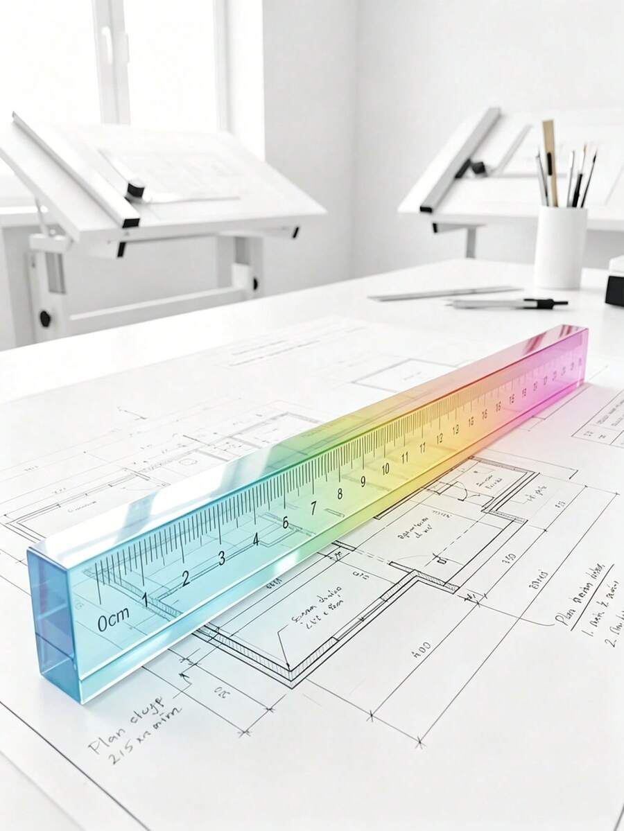 Regla y Cubo 2 en 1 de Colores, Herramienta de Dibujo Geométrico, Juego de Papelería para el Aprendizaje de Matemáticas, Suministros de Dibujo y Medición, Ayuda de Enseñanza de Matemáticas, Sólido Geométrico de Plástico Multifuncional
