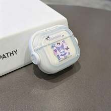 三麗鷗 Kuromi 日系風格 AirPods 保護殼 可愛透明防震殼 附旋轉支架 適用於 AirPods 1/2/3/4 及 Pro/Pro 2 代 適合新款 AirPods Pro 3 送女友聖誕襪小禮物 - transparent - 查看 6