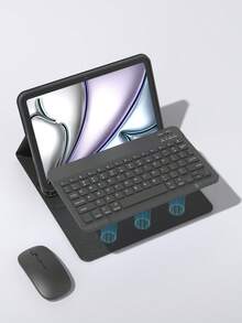 Wireless Keyboard Mouse Set For IPad A16 11th/10th, 9th/8th/7th 10.2", Air 10.9", 11", Pro 11", With PU Leather Tablet Protective Case, Detachable Wireless Keyboard (150mAh Battery) And Case With Pen Slot, Black - Black - View 7