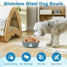 1pc Stainless Steel Pet Bowl, Dog Food Bowl, Cat Bowl, Anti-Slip Water Bowl, Pet Anti-Slip Anti-Fall Drinking Bowl, Suitable For Medium Dogs, Small Dogs And Kittens, Portable And Practical, Great Gift For Pets - Multicolor - View 2