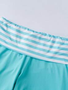 Women Y2k Striped Fold Over Yoga Pants Low Rise Stretch Straight Wide Leg Palazzo Pants Loose Fit Comfy Flared Leggings Gym Lounge Pants Sweatpants - 藍色 - 查看 8