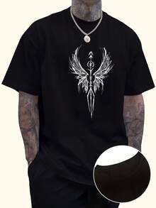 Camiseta casual de cuello redondo para hombre de talla, camiseta básica para hombre, top versátil, ropa de verano para hombre. - Blanco - Ver 2