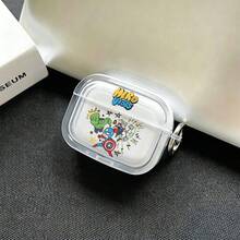 Casing AirPods Marvel Avengers "Hero Vibes" Transparan Tahan Benturan dengan Gantungan Kunci, Kompatibel dengan AirPods 1/2/3/4 dan Pro/Pro 2 Generasi ke-2, Cocok untuk AirPods Pro 3 Terbaru, Hadiah Natal untuk Pacar. - Transparan - View 3