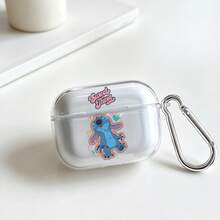 Disney Stitch "Sweet Thing" Happy Stitch AirPods Case Cute Transparent Shockproof Shell With Keychain Compatible With AirPods 1/2/3/4 And Pro/Pro 2 Nd Generation Suitable For New AirPods Pro 3 Stocking Stuffers The Girlfriend. - Transparent - View 1