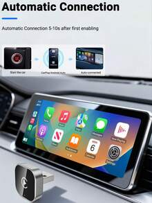 XUDA 2026 新款 2合1 無線 CarPlay / Android Auto 超迷你轉接器 - 2.4-5.0 GHz WiFi 5 Carplay 轉換器，有線轉無線，快速自動連接，無延遲，緊湊設計，附 USB/USB-C 接口，免電池 - B - 查看 7