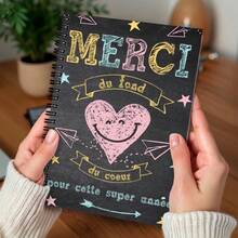 1pc French Version Teacher Appreciation Spiral Notebook Diary, Perfect Thank You Gift For Teachers And Educators, Ideal For Farewell Graduation, Journal, Daily Planner, Notepad - H - View 2