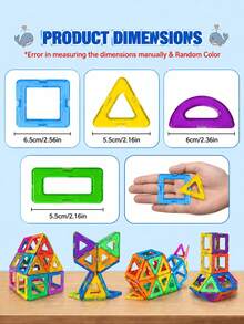 Magnetic Building Block Toy, Creative STEM Magnetic Tiles, Support Children's Brain Development - Multicolor - View 3