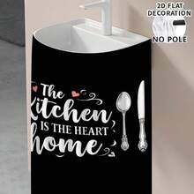 1pc, Home Decor, Kitchen Theme Pattern Printed Table Skirt, Kitchen Small Curtain, Kitchen Cabinet Cover Curtain, With Curtain Holes, Easy To Hang, Rectangular, Machine Woven, Machine Washable, Kitchen Decoration And Accessories, Perfect For Kitchen Cabinets And Home Decor - Multicolor - View 6