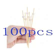 200/100/50/20 pièces/paquet Brochettes en perle blanche pour barbecue, fruits, gâteau, hamburger, service de traiteur, dessert, glace, haute esthétique - Blanc - Voir 14