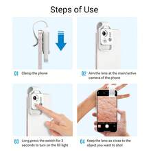 Microscopio USB APEXEL para Smartphone, Lupa Mini Portátil 200X, Filtro CPL Integrado & Luz LED, Batería Recargable de 110mAh; Microscopio para Teléfono Compatible con Casi Todos los Smartphones - Ver 9