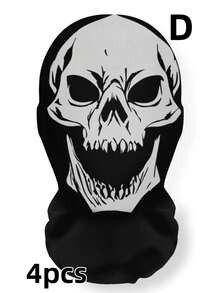 4pcs Halloween Skull Series Funny Head Cover, Full Face Sun Protection Mask - Multicolor - View 11