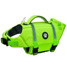 Dog Life Jacket, Lightweight Adjustable Buoyancy Vest With Rescue Handle, High Visibility Reflective Design, Suitable For Medium And Small Dogs Swimming And Boating - Green - View 8