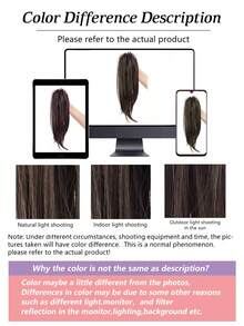 Synthetic Clip-In Hair Extensions, Straight Hair Extensions, Curly End Short Ponytail Hair Extensions, Suitable For Women's Daily And Holiday Use - Multicolor - View 6