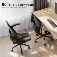 Ergonomic Mesh Office Chair With Flip Armrests And Lumbar Support - Black-premium - View 4