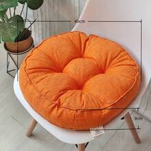 1pc Solid Color New Thickened Breathable Comfortable Round 3D Cushion Home Decor Pad Premium Pet Mat - Orange - View 5