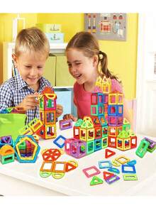 Magnetic Tiles Building Set, Creative 3D Stacking Toy, Suitable For Toddlers - Multicolor - View 4