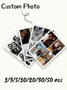 1/3/5/10/20/30/50Pcs Personalized Photo Prints,Custom Photo Paper Cards With Text,Mini Photo Prints,Wedding Party Decor,Romantic Couple Gift,Birthday Anniversary Keepsake,DIY Photo Souvenir,Memory Prints,Custom Picture Prints,Aesthetic Photo Cards - Multicolor - View 2