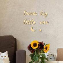 1套北歐風木製「Sweet Dreams」2D平面牆貼裝飾，遊戲室/居家牆面藝術攝影道具，可愛臥室房間裝飾 - 彩色 - 查看 9