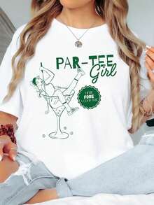 1 pieza Camiseta de Golf Par Then Bar, Camiseta de Golf para Mujer, Ropa de Golf, para Viajes de Chicas y Despedidas de Soltera, 180g Algodón 100% - Blanco 4 - Ver 1