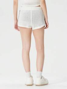 Adidas Women's Casual Comfortable Lightweight Everyday Wear Crochet Shorts KC6477 - Hanyu White - View 3