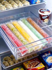 100pcs Self-Sealing Transparent Ice Bags, Freezer Ice Cube Bags, (Random Funnel Color) Plastic Bags Suitable For Vegetables, Fruit Juice, Puree, Ice Cream, Popsicles, Summer Essential Cold Storage Bags, Party Kitchen Gift Bags - Multicolor - View 11