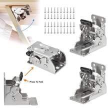 4x Folding Table Chair Leg Hinges 90 Degree Self-Locking Bracket Hinge Hardware - VJP0065 - View 12