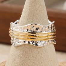 This Ring Exudes A Unique Handmade Charm, Its Distinctive Texture Blending Industrial Ruggedness With Refined Elegance - Silver - View 4