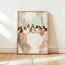 1 Stück rahmenloses minimalistisches Das letzte Abendmahl Leinwand Wandkunst - Renaissance christliches religiöses Poster, Vintage Dekoration für Schlafzimmer, Wohnheim, Wohnung, Wohnzimmer, Home Office, Klassenzimmer, Raumdekoration Schlafzimmer, Dekoration Schlafzimmer, Wandkunst, beste Geschenkwahl - Das letzte Abendmahl - Übersicht 1