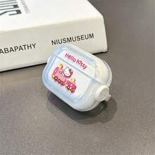 Sanrio Hello Kitty Pink Train AirPods Pro Case Cute Kawaii Transparent Shockproof Shell With Rotating Bracket Compatible With AirPods 1/2/3/4 And Pro/Pro 2 Nd Generation Suitable For New AirPods Pro 3 Stocking Stuffers The Girlfriend. - Sil - View 5