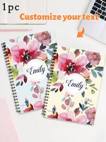 1pc Customized Floral Graduation Notebook/Personalized Graduation Diary/Teacher Supplies/School Supplies/Learning Supplies/Notebook/Graduation Gift/School Essential Supplies/Party Favors/Notebook/Money-Saving Book/College Essential Supplies/Wedding Supplies/Customized New Member Gift/Personalized Floral Journal/Personalized Student Name Notebook/New Semester School Supplies Suitable For Note-Taking, Journaling And Daily Use - Multicolor - View 6