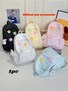 New Bow Tie Pattern Fashion Minimalist Casual Travel Backpack, Suitable For Various Occasions, Large Capacity Multi-Function Unisex Backpack - Multicolor - View 1