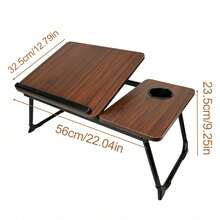 Klappbarer Laptop-Tisch Für Bett & Sofa, Mobiler Notebook-Tisch Als Serviertablett – Ideal Für Frühstück, Arbeit, Essen & Lernen Im Bett, Braune Lapdesk-Platte Mit Beinen, Praktisches Bett-Tablett Für Zuhause, Schlafzimmer & Wohnzimmer, Leichter Klapptisch Für Reisen & Fernsehen - Schwarz - Übersicht 3