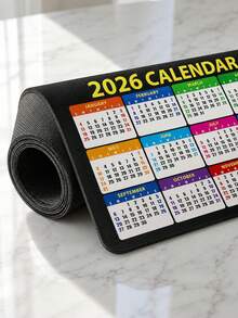 2026年大尺寸日曆滑鼠墊，彩色月計畫桌墊，光滑布面易於滑鼠控制，橡膠防滑底座穩定耐用，防水易清潔，新年禮物，辦公學習桌電腦鍵盤滑鼠墊 - 查看 6