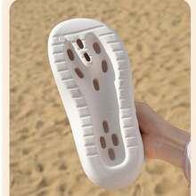 Letter Print Platform Thick Sole Slippers, Essential For Daily Wear, Commuting And Beach Vacations, Perfect For Dopamine Style Trendsetters - Connect Printed Sandals - View 5