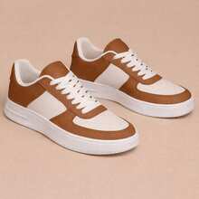 Force Casual Sneakers For Women And Men, Original Fashion - 白色/棕色 - 查看 4