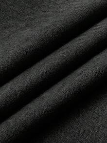 1pc And 2pcs Blackout Curtains/Faux Linen Texture 100% Full Blackout Curtains/Rod Pocket Curtains/Back Tab Curtains/Clip-On Curtains/Light Blocking Room Darkening Curtains/Grey Back Curtains/Multiple Colors And Sizes Available/Bedroom Curtains/Homestay Curtains/Curtain Decor/Black Curtains - Black - View 10