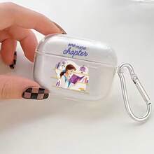 Disney Beauty And The Beast Belle "One More Chapter" AirPods Case Cute Transparent Shockproof Shell With Keychain Compatible With AirPods 1/2/3/4 And Pro/Pro 2 Nd Generation Suitable For New AirPods Pro 3 Stocking Stuffers The Girlfriend. - Transparent - View 4