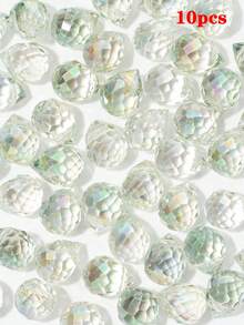 10 pièces de perles de cristal de verre facetté brillant de 10 mm x 8 mm en forme de fraise pour bracelet, boucle d'oreille, accessoires de DIY en cristal - cristal - Voir 8