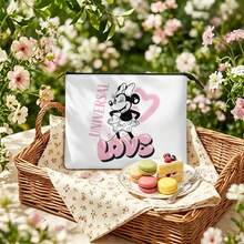 Disney Minnie Mouse Canvas Organizer Pouch, Chic Pink & Black Graffiti Style Design, Bag For Daily Toiletries & Makeup - 10 X 8.1 Inches - View 2