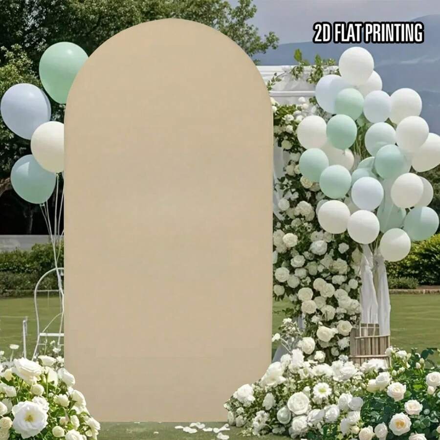 Diseño Gráfico 2D - 1 pieza, Impresión Plana 2D Fondo Marrón Té de Leche Patrón de Tipografía Elegante Cubierta de Arco Elástica Compatible con Marco de Cúpula, Pancarta para Noche de Chicas, Decoración de Fiesta Individual (Soporte No Incluido) Adecuado para Fiesta de Cumpleaños, Ceremonia, Decoración de Banquete, Adecuado para Boda, Fiesta de Revelación de Género, Reunión de Cumpleaños - Ver 1