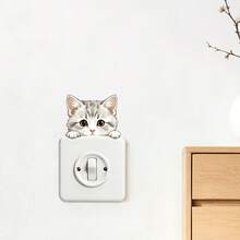 1pc Cute Cat Mini Switch Stickers, Removable Self-Adhesive Waterproof PVC Wall Stickers, Perfect For Bedrooms, Offices, Children's Rooms, Entryways, And Home Decor. - Wall Stickers - View 7