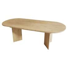 Extendable Dining Table 160/200 X 90 Cm, Ideal For 6 To 8 People, With Rounded Corners And A Thick Top. Simple Style, Oak Finish. - 駝色 - 查看 6