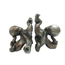 Antique Silver Octopus Decorative Bookends Set 13cm Tall - Multicolor - Ver 3