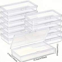 12/8/5/3/1 Piece Set Large Capacity Jewelry Storage Box - Transparent Plastic Material With Hinged Lid, Suitable For Organizing Small Items, Crafts, Jewelry And Hardware Accessories - Durable And Easy-To-Use Storage Solution - Storage Box - View 7