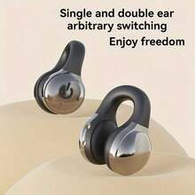 Auriculares de lujo ligero con textura de oído abierto no intraural: Estuche de carga con pantalla táctil grande (Muestra hora/Nivel de batería) + Ecualizador personalizable, Resistente a arañazos de moda, Control táctil preciso, Batería de larga duración, Versátil para atuendos diarios - Ver 6