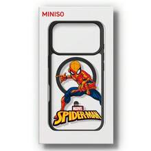 Miniso Marvel Spider-Man MagSafe 磁吸充電保護殼，相容 iPhone 17/17 Pro Max/16/17 Pro/15/14/16 Plus/17 Air/13/15 Pro/12/15 Plus，防摔保護，時尚設計，適合學生，相容 Apple 裝置 - 黑色 - 查看 5