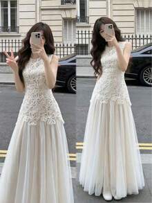 Women Long Dresses - 白色的 - 查看 1